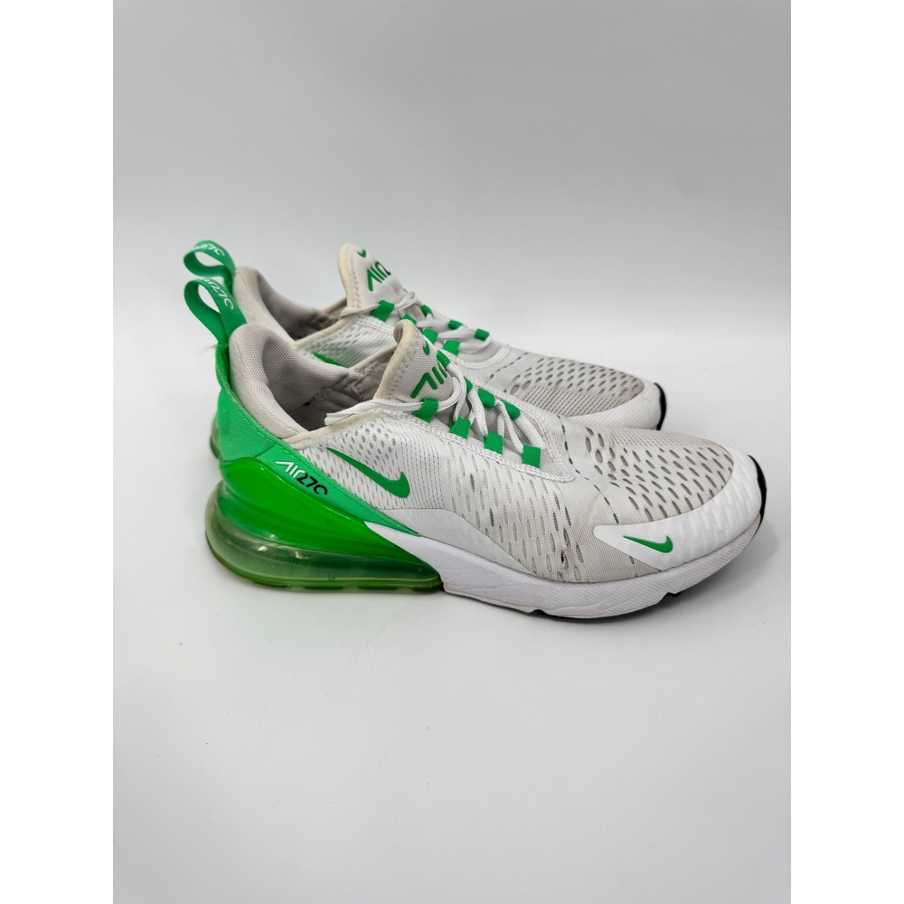 Nike Air Max 270 Womens 9.5 White Green Mesh Athletic Shoes AH6789-117